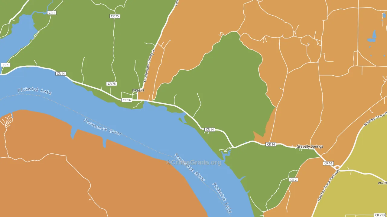 Wright, AL Map of Vandalism Rates