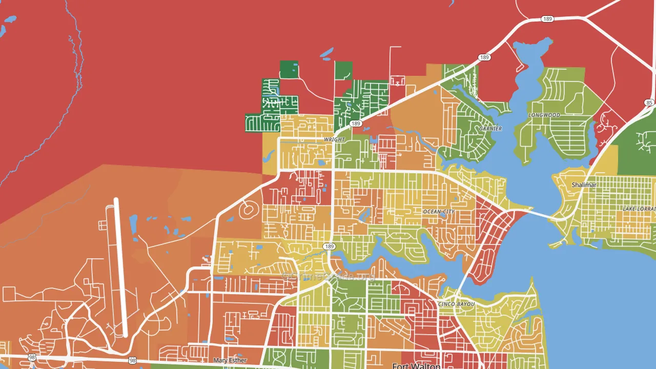 Wright, FL Map of Vandalism Rates