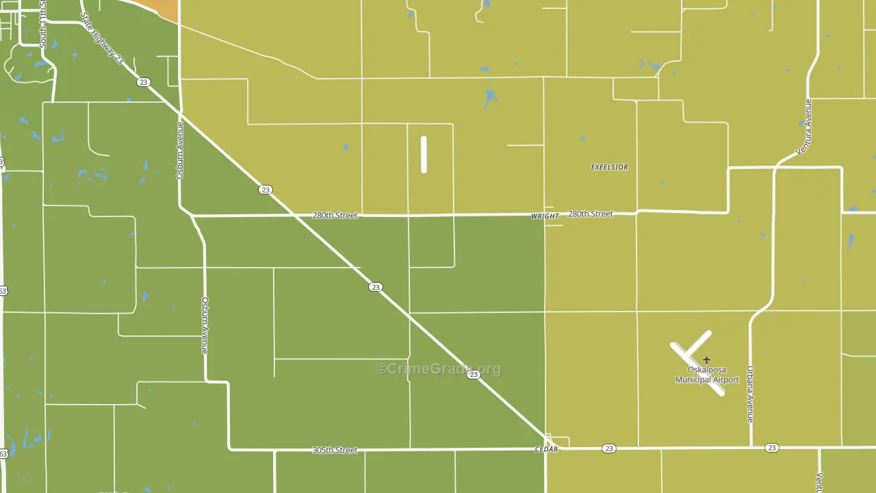 Wright, IA Map of Vandalism Rates