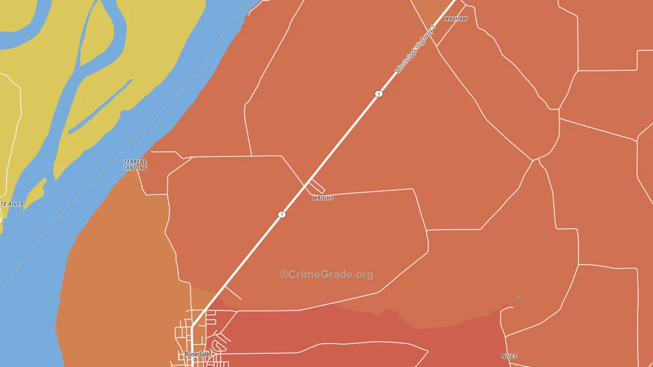 Wright, MS Map of Vandalism Rates
