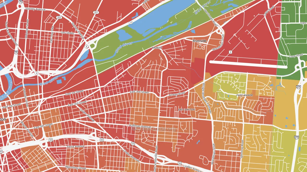 Wright View, Dayton, OH Map of Vandalism Rates