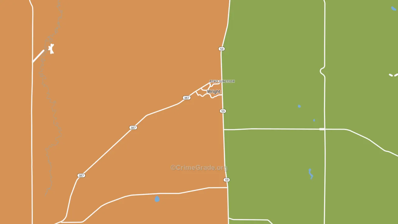 Wright, WY Map of Vandalism Rates