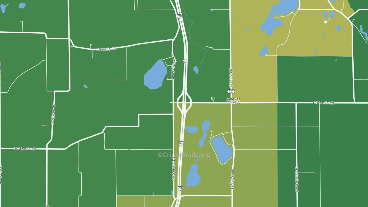 Wrights Corners, MI Map of Vandalism Rates