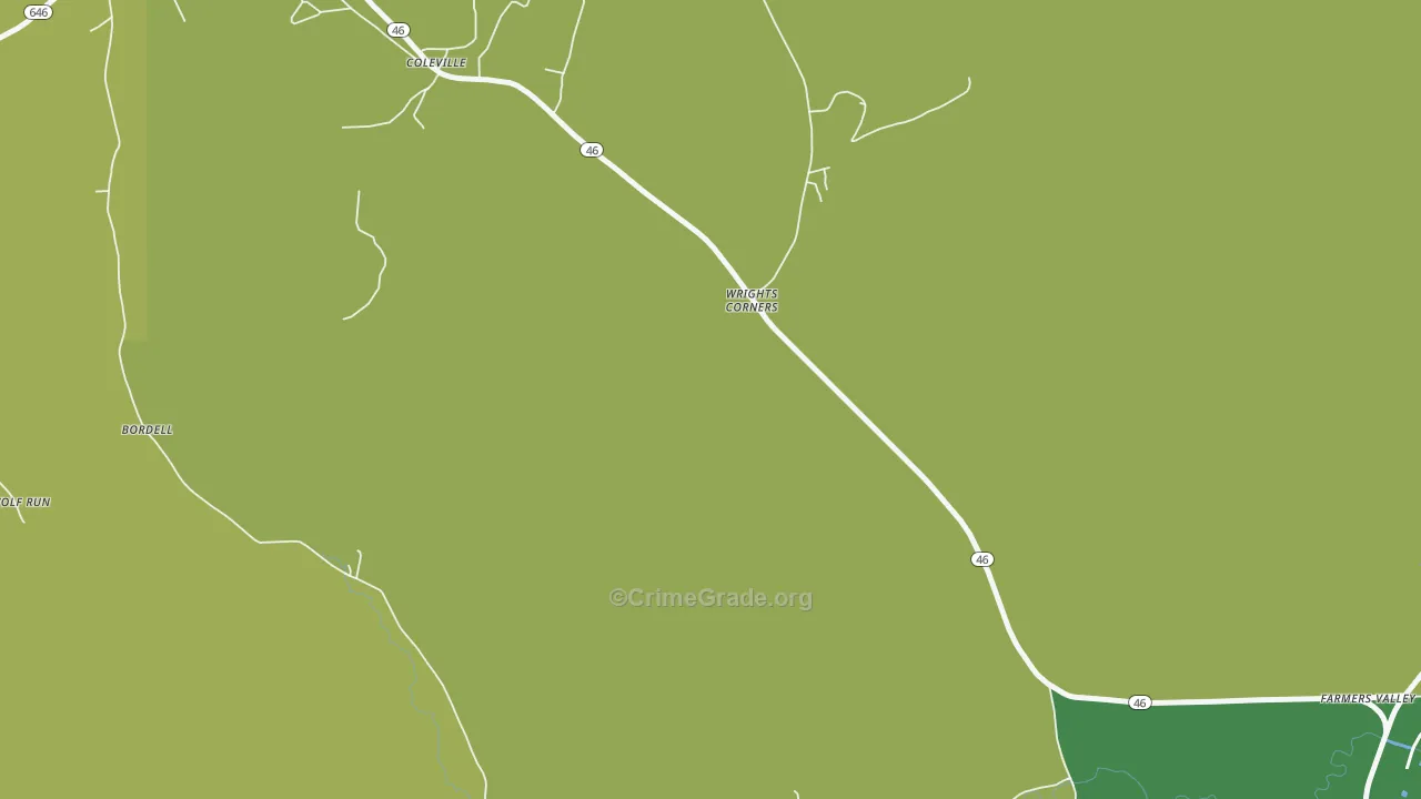 Wrights Corners, PA Map of Vandalism Rates