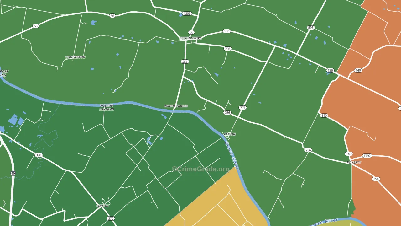 Wrightsburg, KY Map of Vandalism Rates