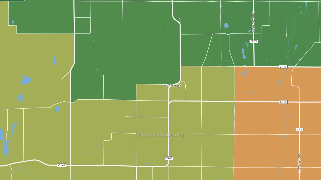 Wrightstown, MN Map of Vandalism Rates