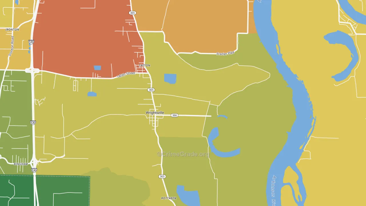 Wrightsville, AR Map of Vandalism Rates