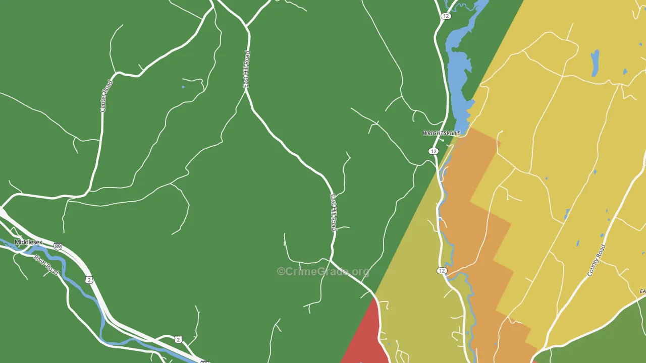 Wrightsville, VT Map of Vandalism Rates