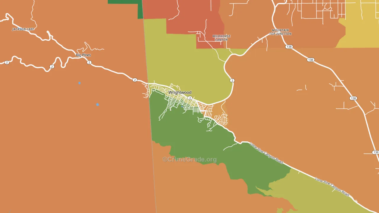 Wrightwood, CA Map of Vandalism Rates