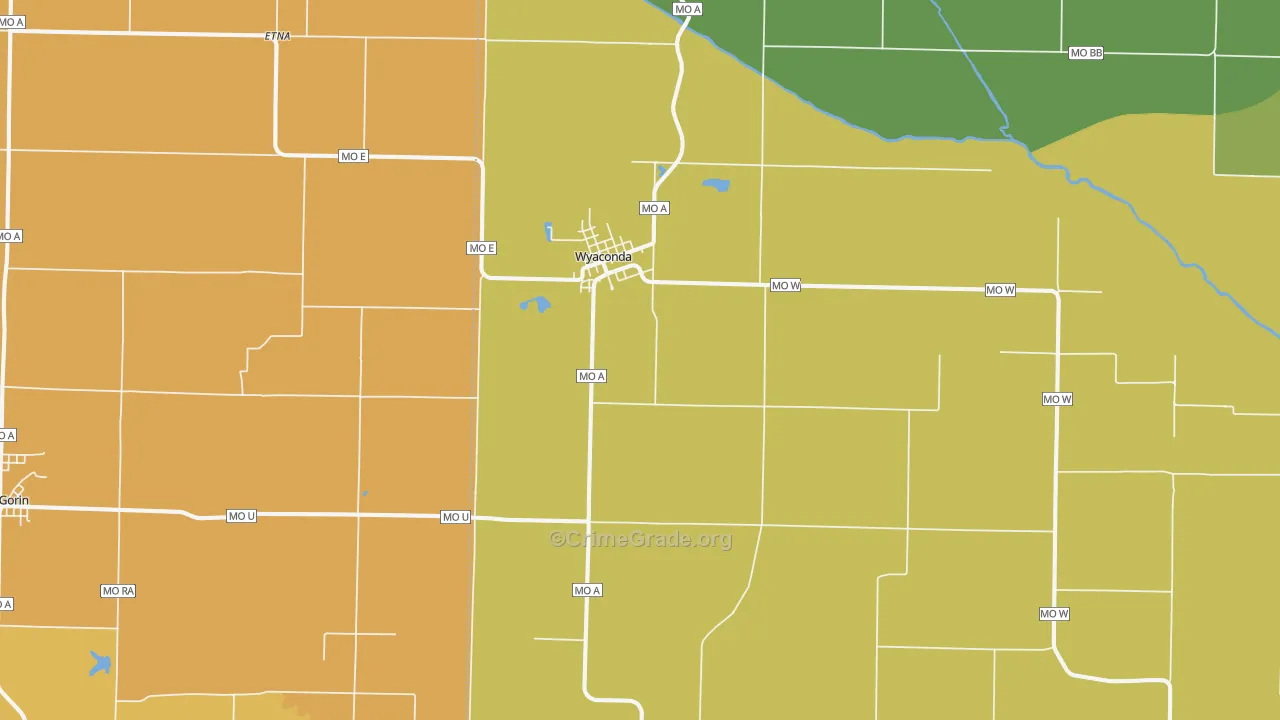 Wyaconda, MO Map of Vandalism Rates