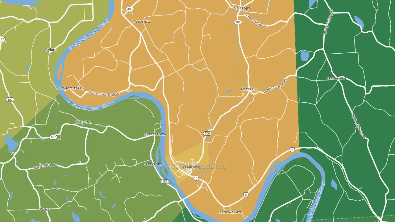 Wyalusing, PA Map of Vandalism Rates