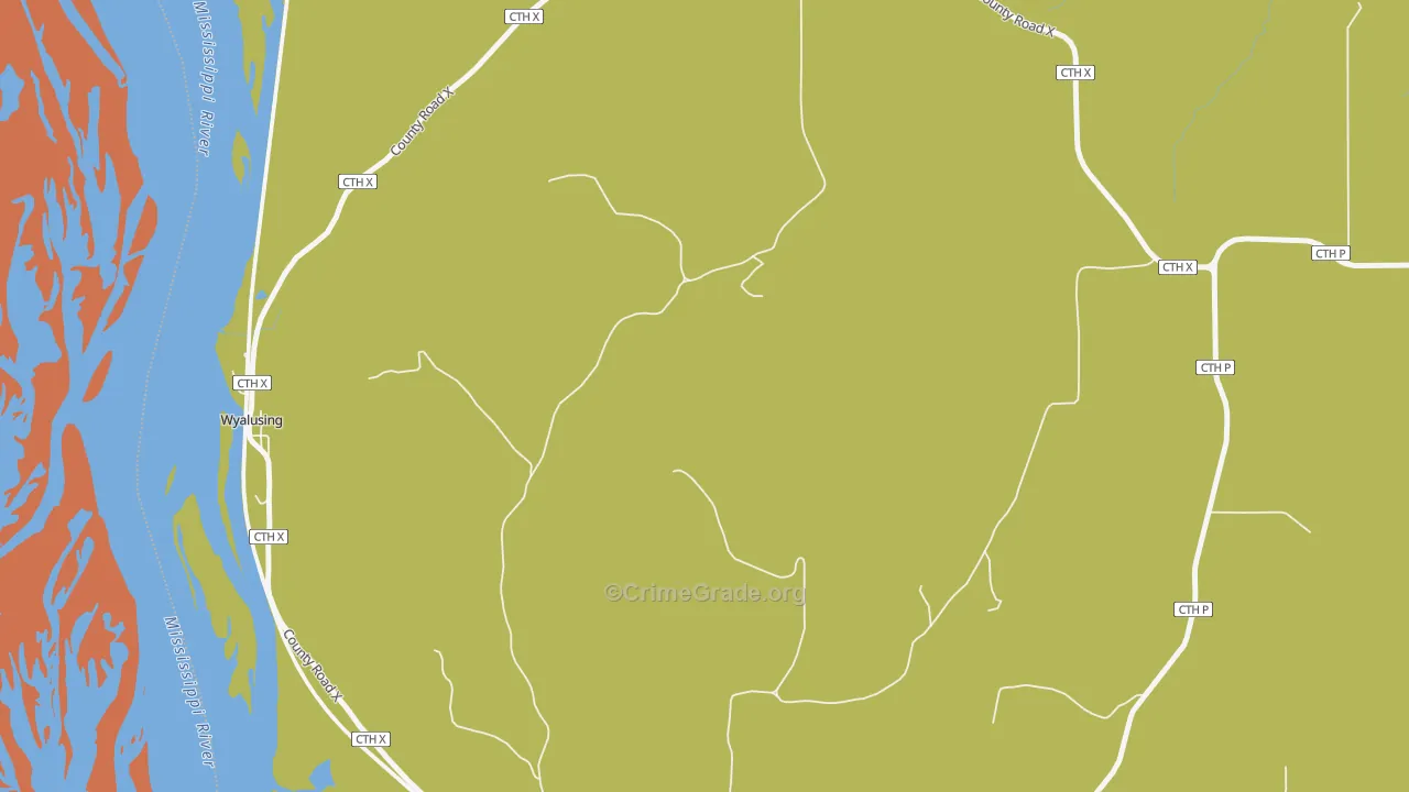 Wyalusing, WI Map of Vandalism Rates