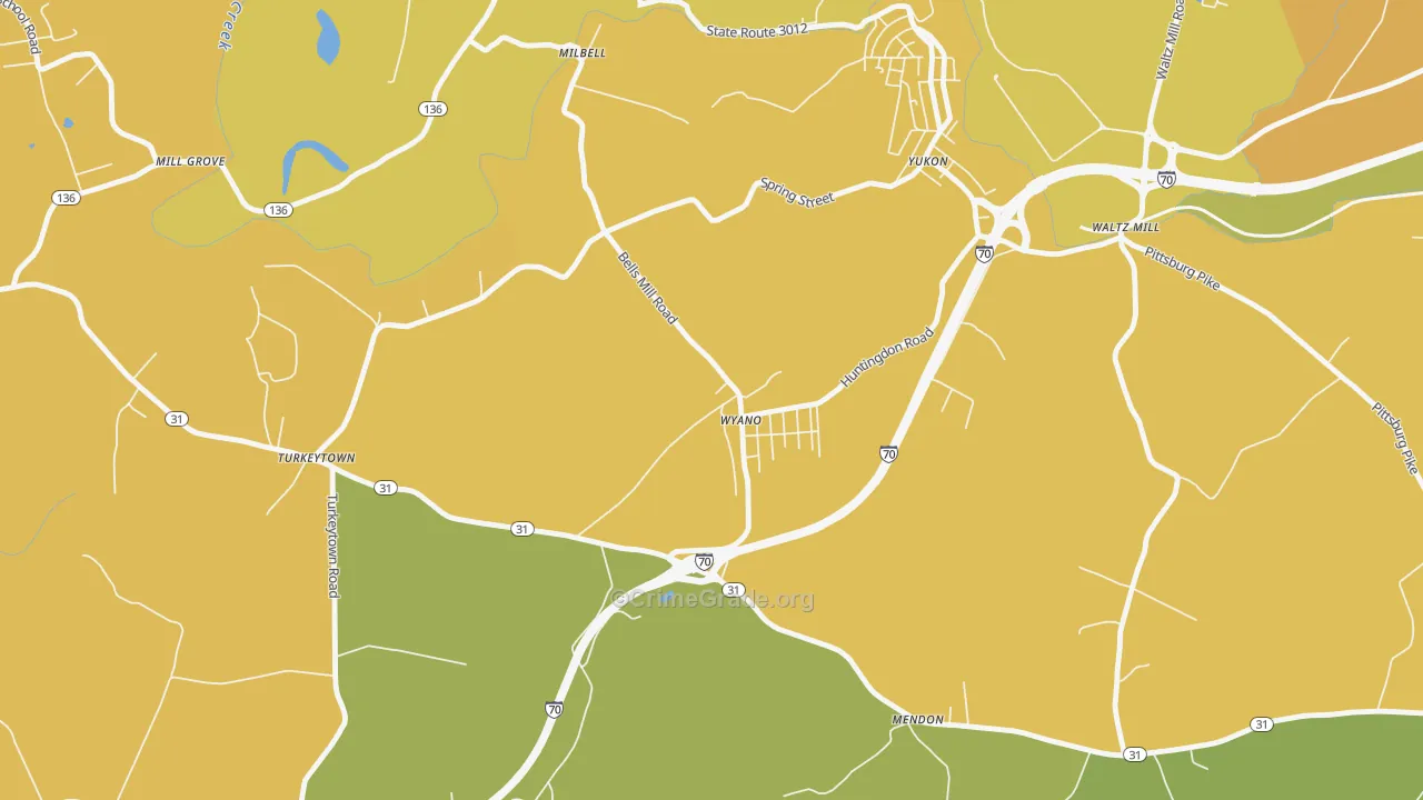 Wyano, PA Map of Vandalism Rates