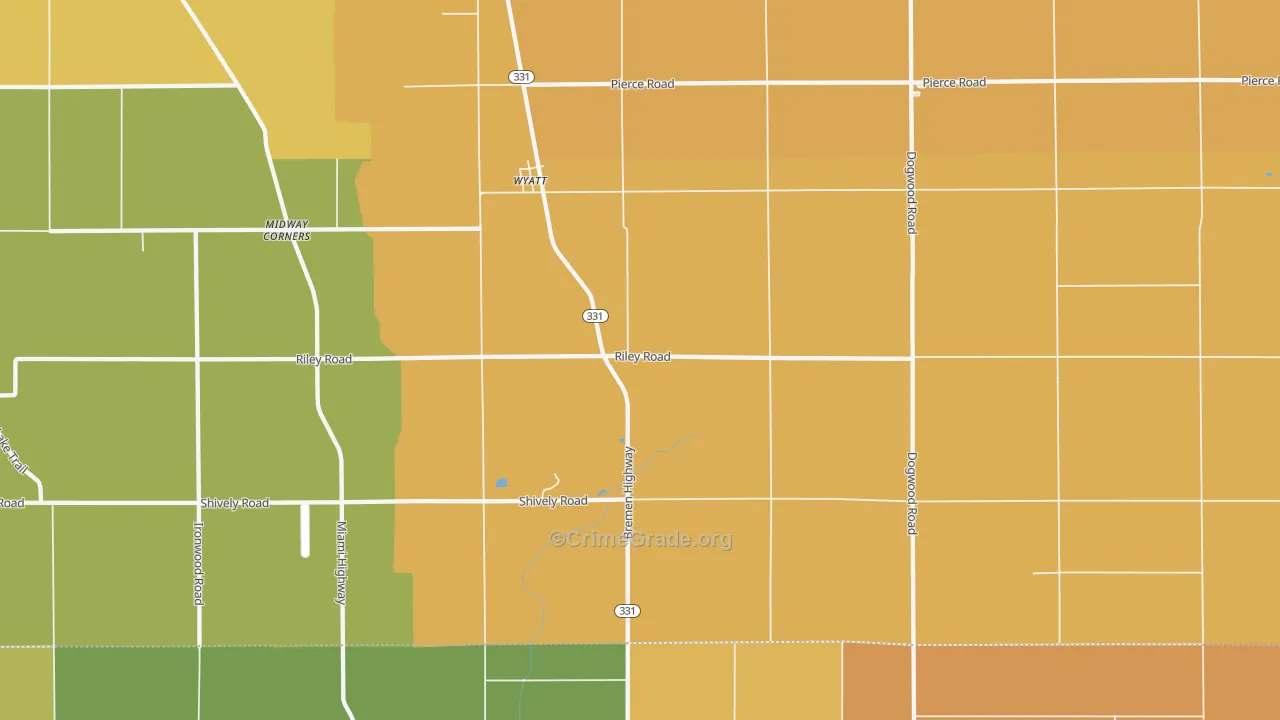 Wyatt, IN Map of Vandalism Rates