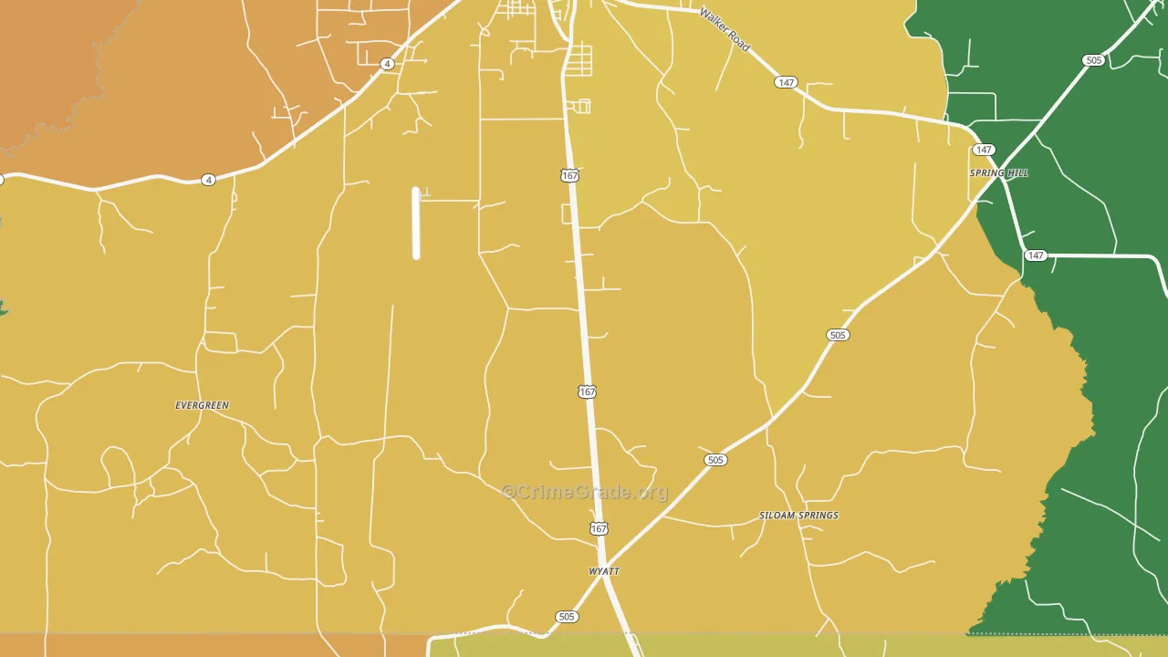 Wyatt, LA Map of Vandalism Rates