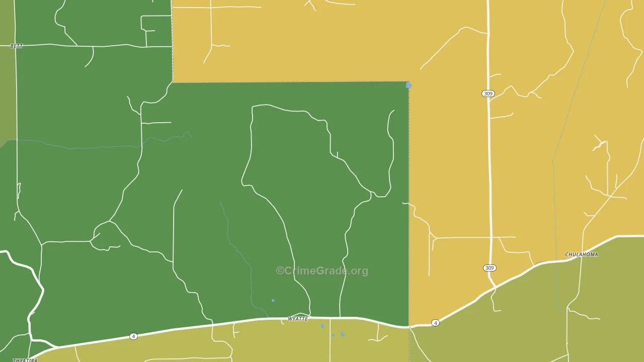 Wyatte, MS Map of Vandalism Rates