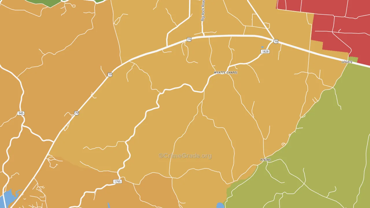 Wyatts Chapel, TN Map of Vandalism Rates
