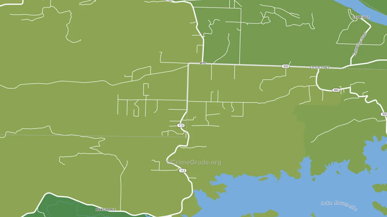 Wye, AR Map of Vandalism Rates