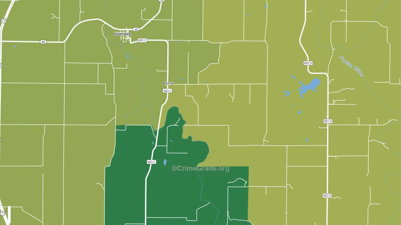 Wyeth, MO Map of Vandalism Rates