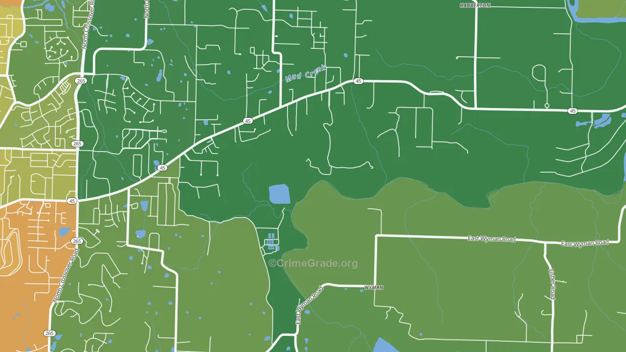 Wyman, AR Map of Vandalism Rates