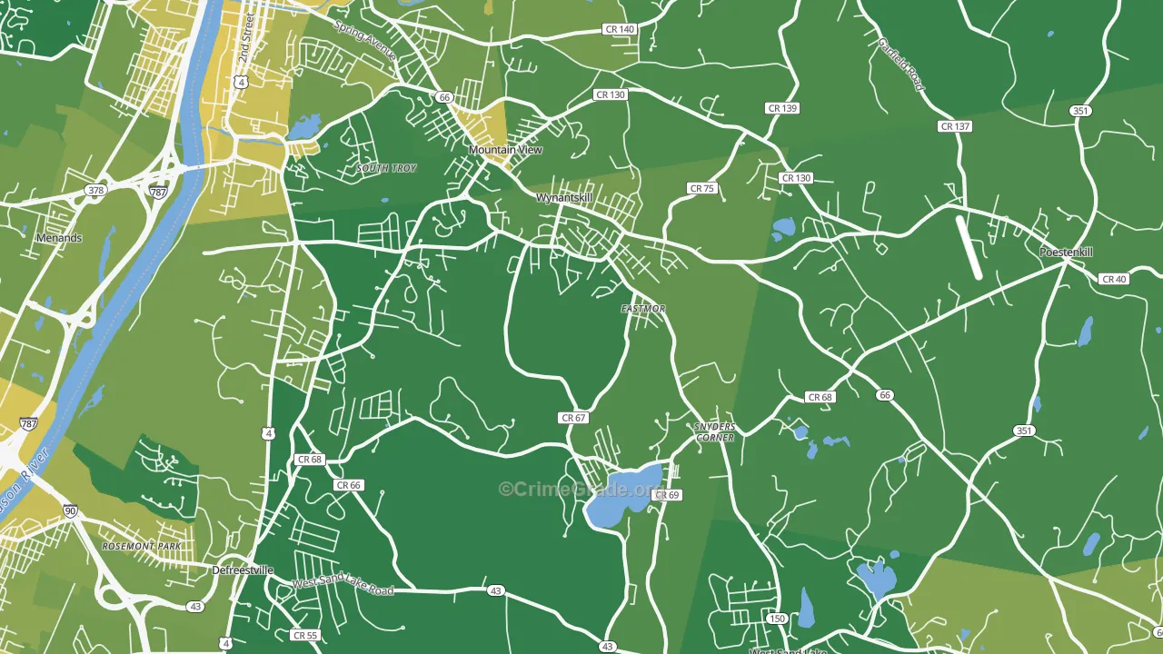 Wynantskill, NY Map of Vandalism Rates