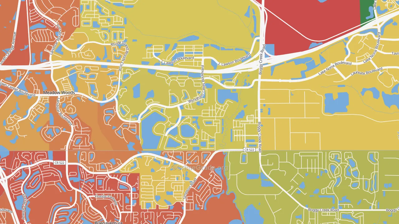 Wyndham Lakes Estates, Meadow Woods, FL Map of Vandalism Rates