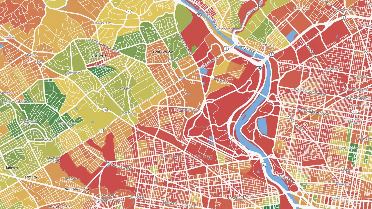 Wynnefield, Philadelphia, PA Map of Vandalism Rates