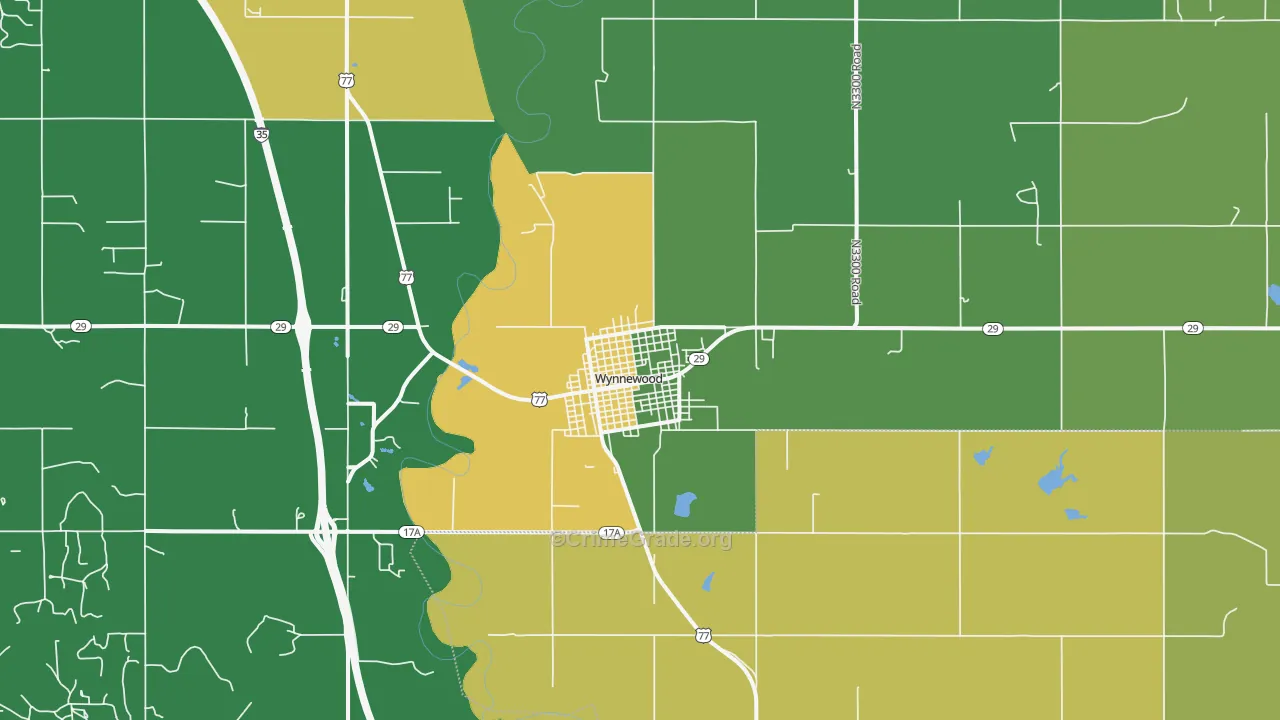 Wynnewood, OK Map of Vandalism Rates