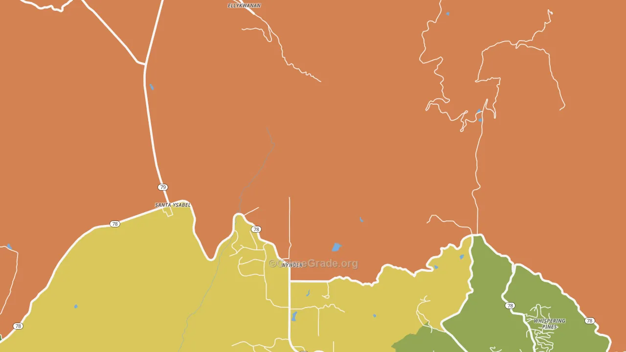 Wynola, CA Map of Vandalism Rates