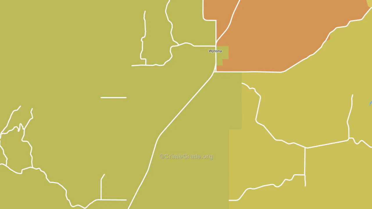 Wynona, OK Map of Vandalism Rates