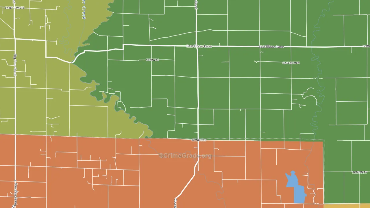 Wynoose, IL Map of Vandalism Rates