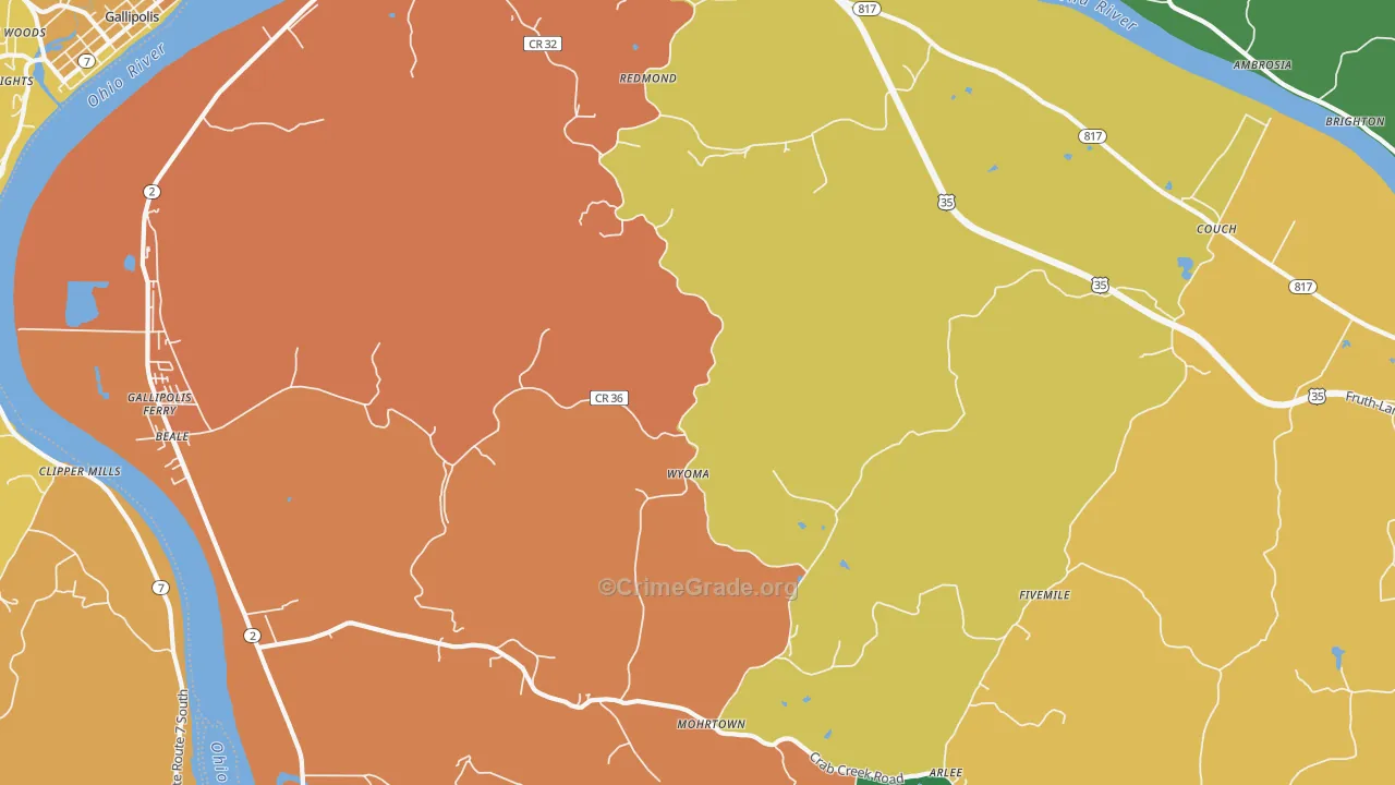 Wyoma, WV Map of Vandalism Rates
