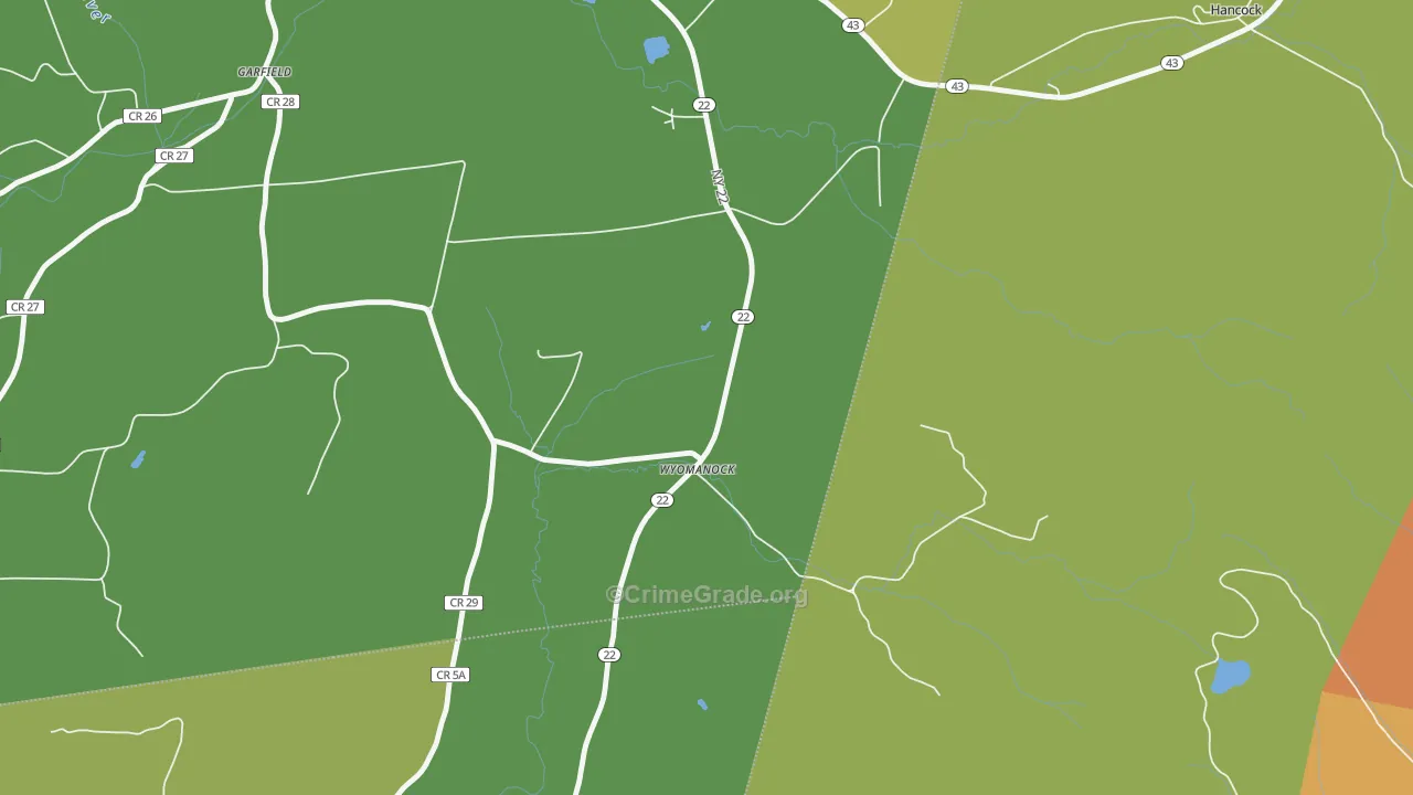 Wyomanock, NY Map of Vandalism Rates