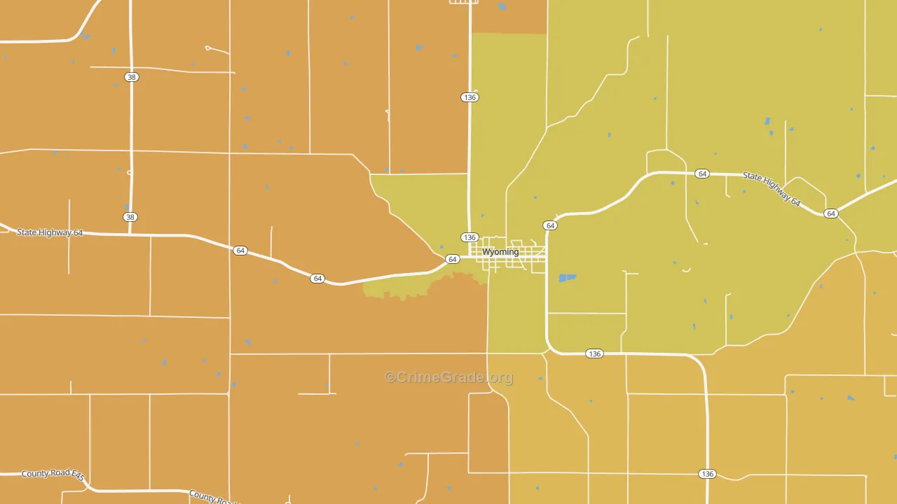 Wyoming, IA Map of Vandalism Rates