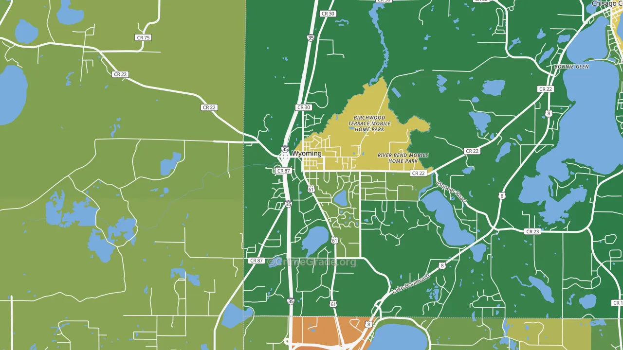 Wyoming, MN Map of Vandalism Rates