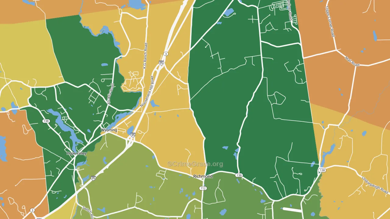 Wyoming, RI Map of Vandalism Rates