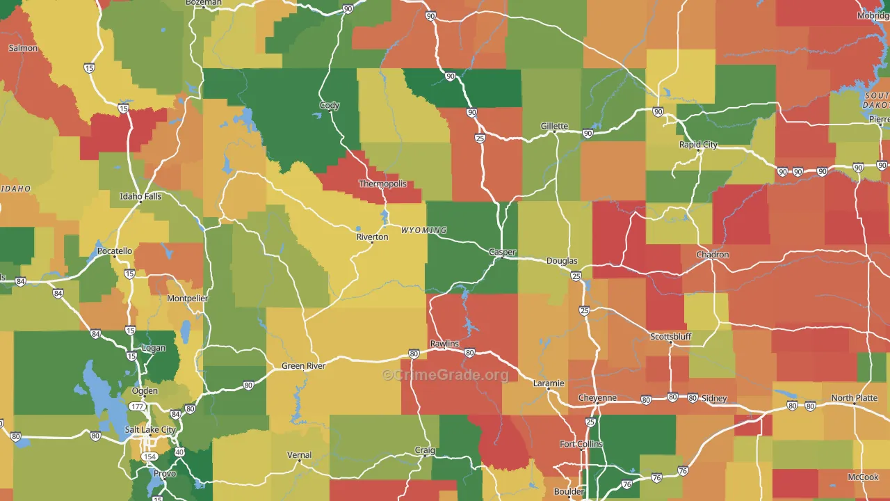 Wyoming Map of Vandalism Rates