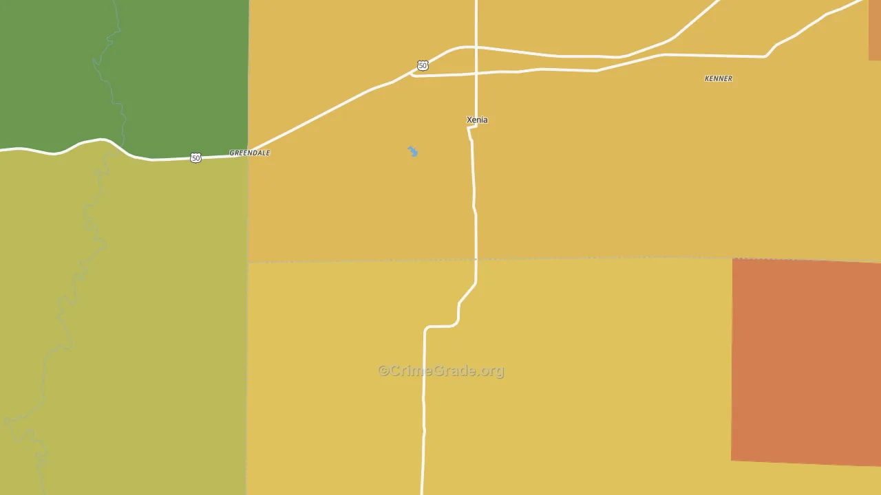 Xenia, IL Map of Vandalism Rates