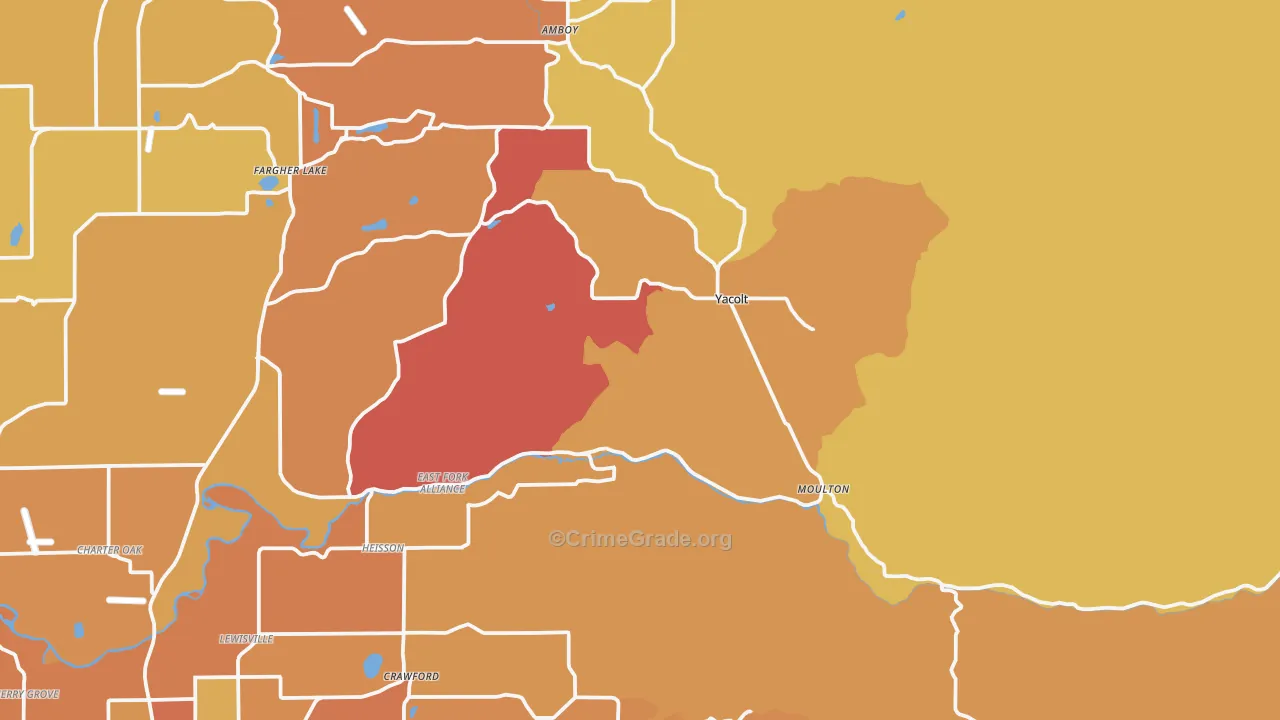 Yacolt, WA Map of Vandalism Rates