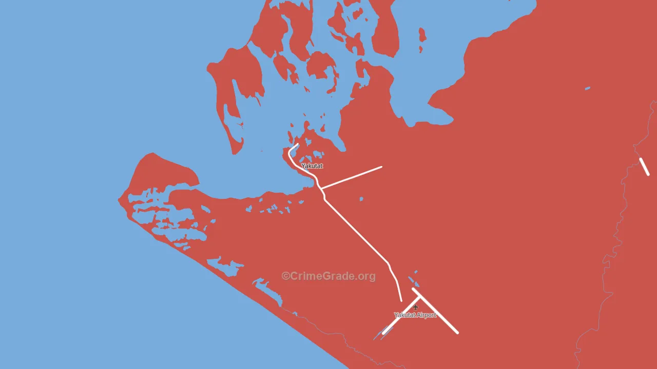 Yakutat, AK Map of Vandalism Rates