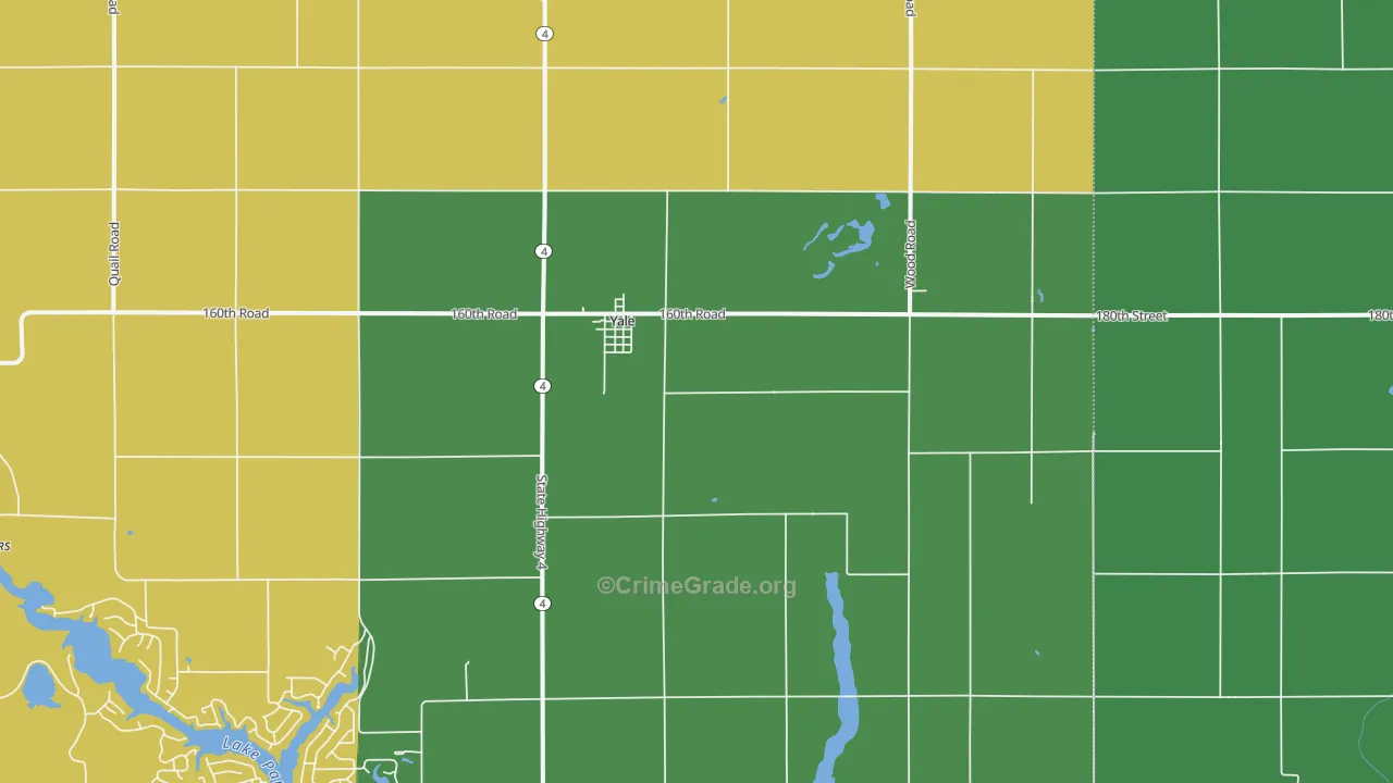 Yale, IA Map of Vandalism Rates
