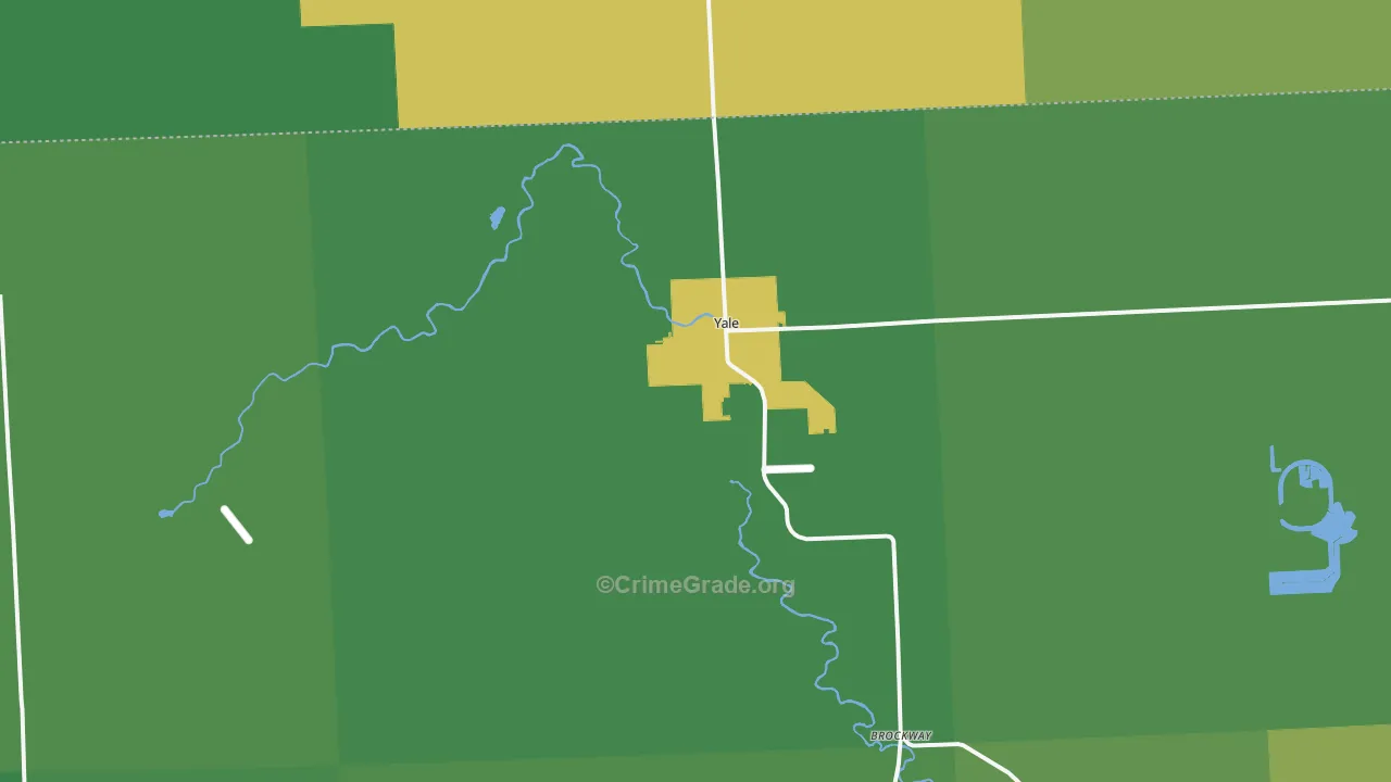 Yale, MI Map of Vandalism Rates