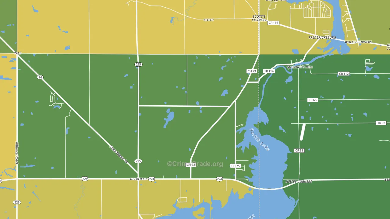 Yale, OH Map of Vandalism Rates