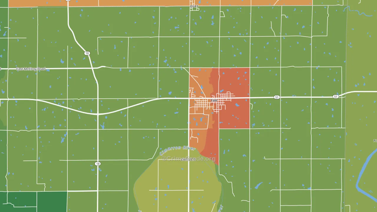 Yale, OK Map of Vandalism Rates