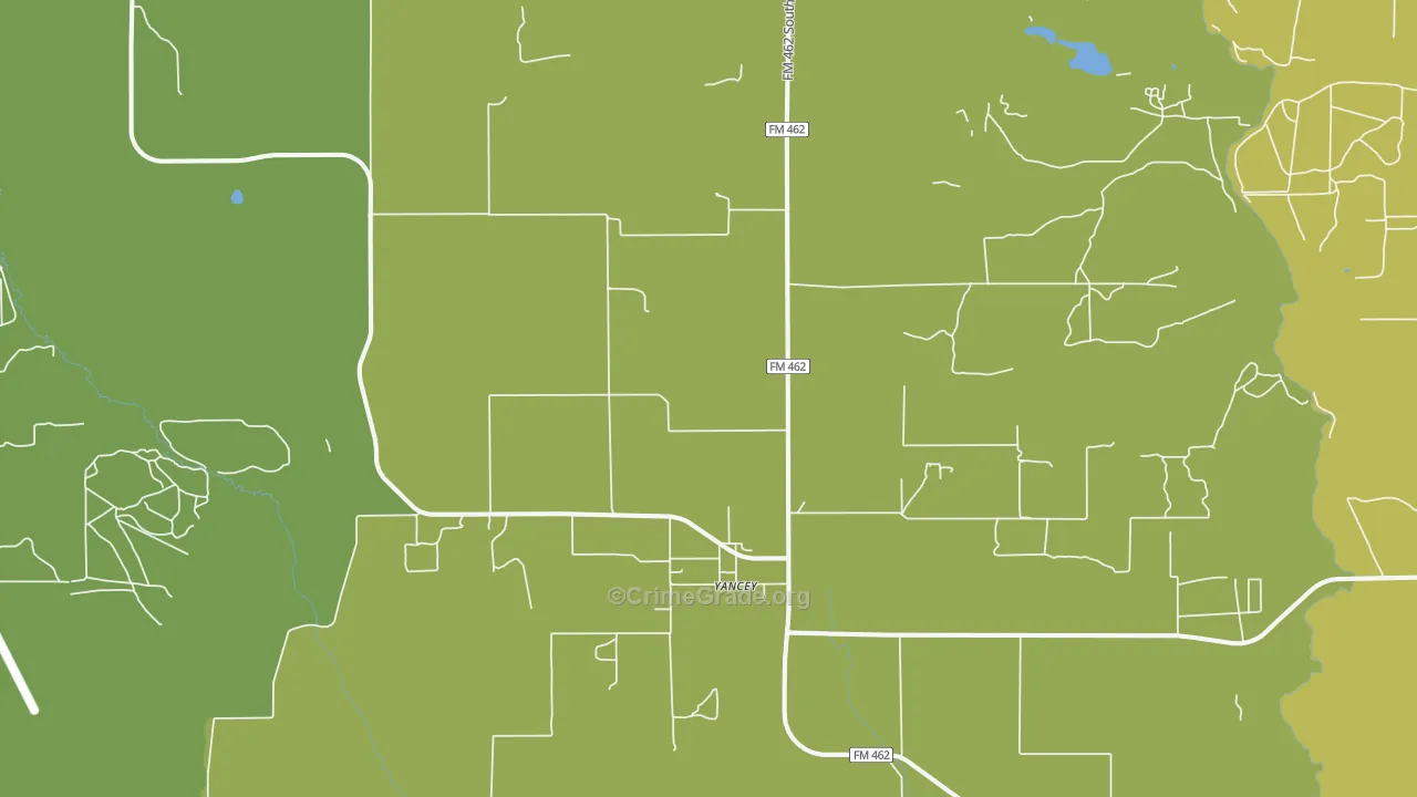 Yancey, TX Map of Vandalism Rates