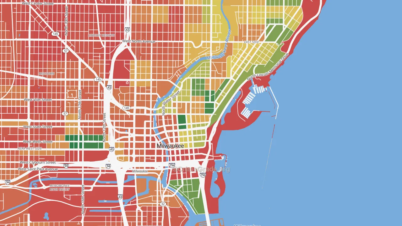 Yankee Hill, Milwaukee, WI Map of Vandalism Rates