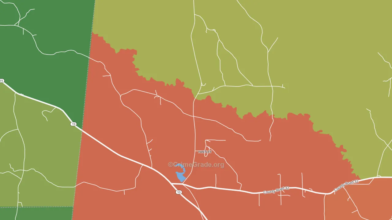 Yantley, AL Map of Vandalism Rates