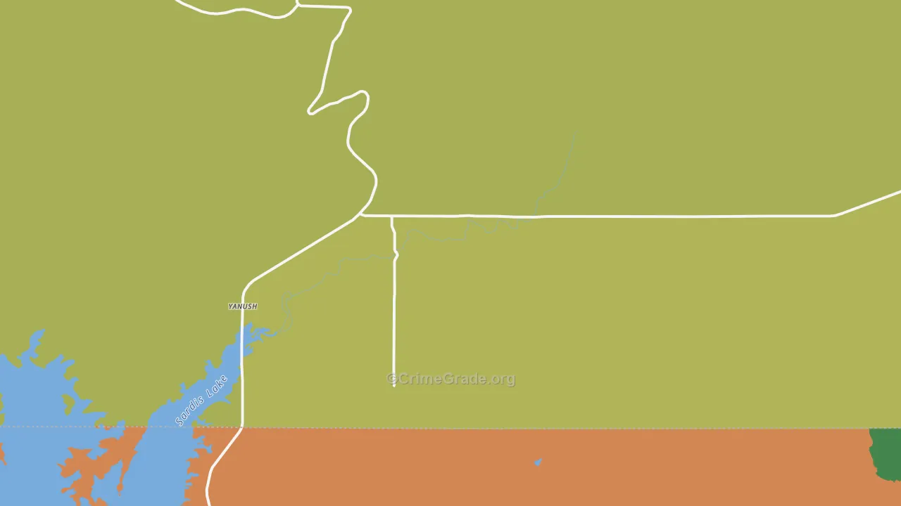 Yanush, OK Map of Vandalism Rates