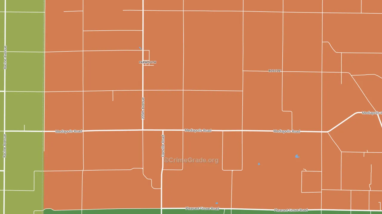 Yarmouth, IA Map of Vandalism Rates