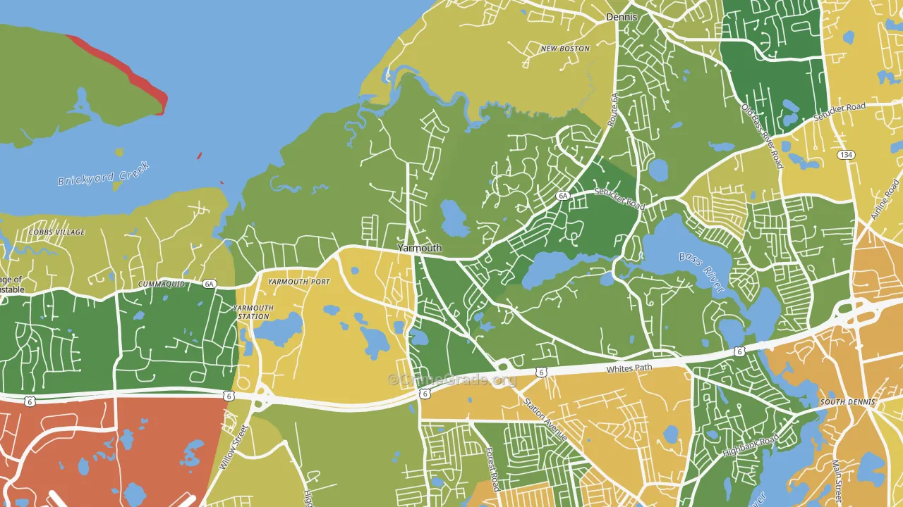 Yarmouth Port, MA Map of Vandalism Rates